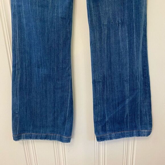Goldsign Jeans "Wore" Blue Wide Leg Stretch Low Rise  Sz 28 - Picture 9 of 16